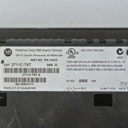 Allen Bradley 2711C-T6T PanelView C600 SER A