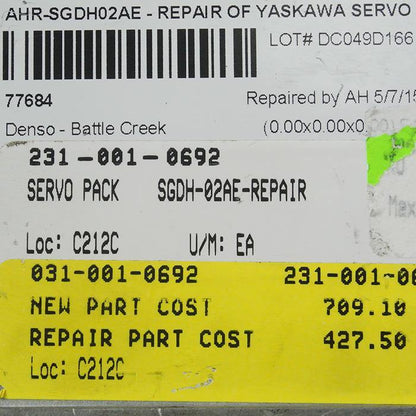 YASKAWA SGDH-02AE-REPAIR Servo Drive - Pulingma Automation