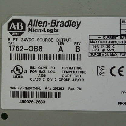 Allen Bradley 1762-OB8 Output Module SER. A REV. B