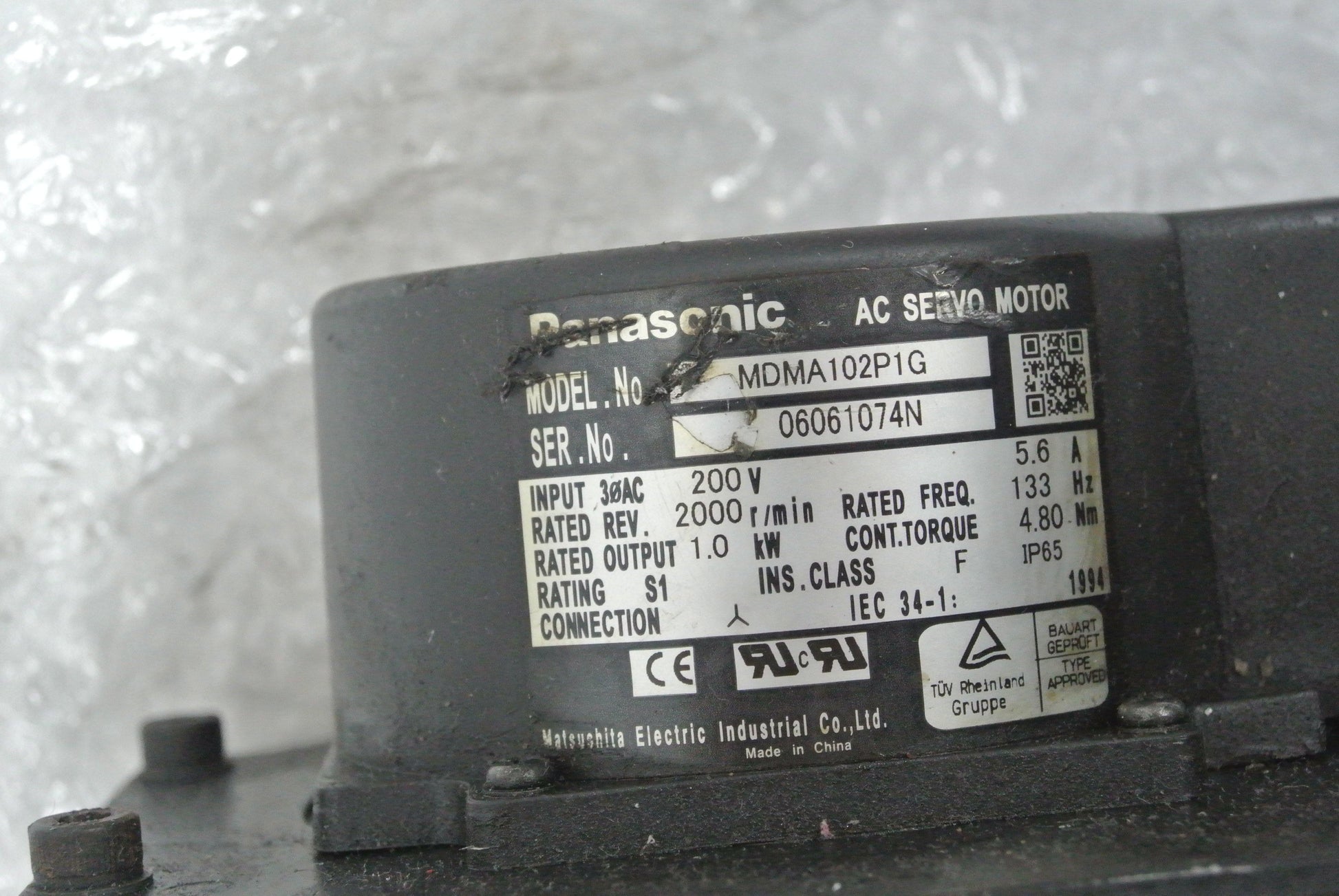 Panasonic MDMA102P1G AC Servo Motor Input 200V - Pulingma Automation