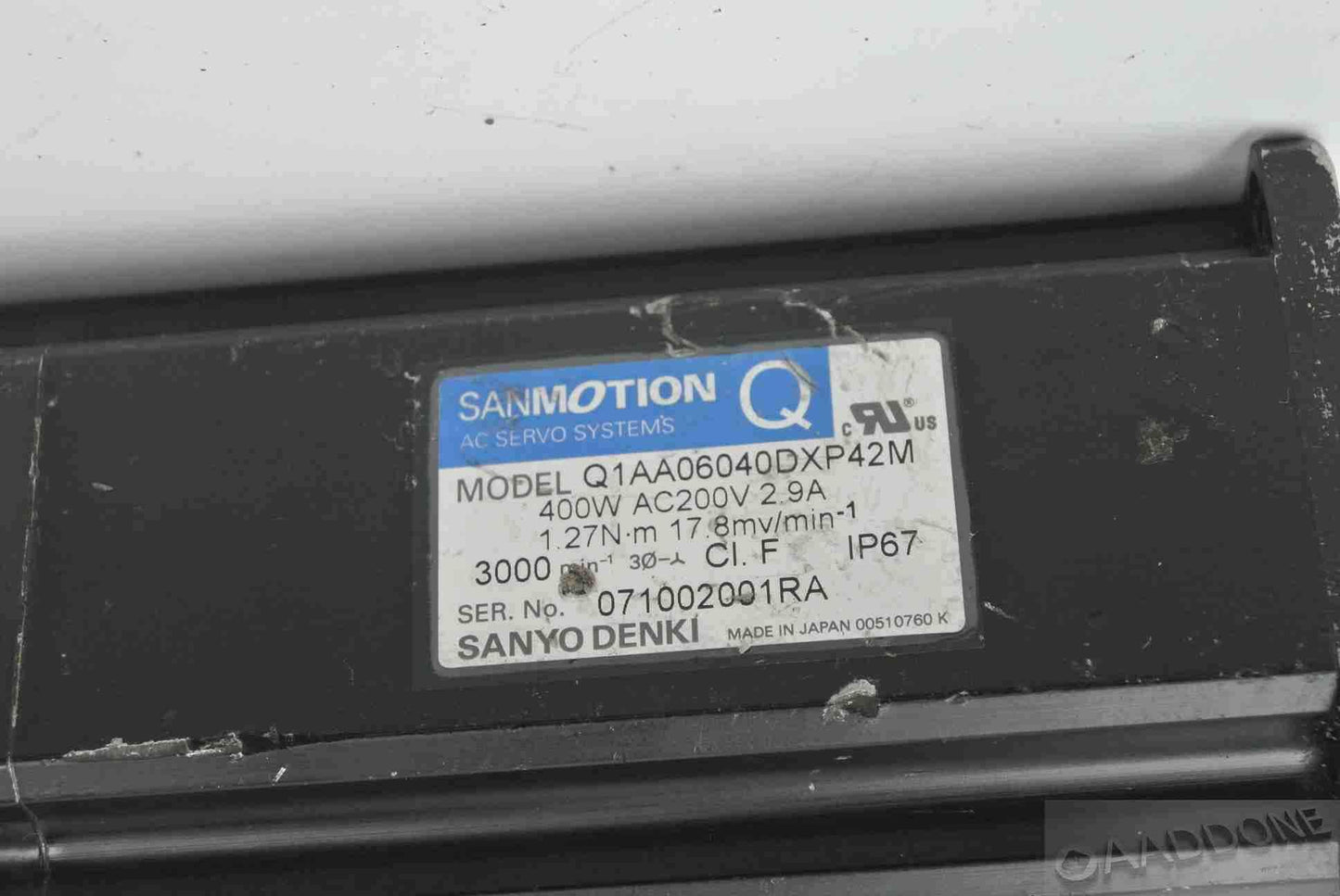SANYO Denki Q1AA06040DXP42M AC Servo Motor 400W - Pulingma Automation