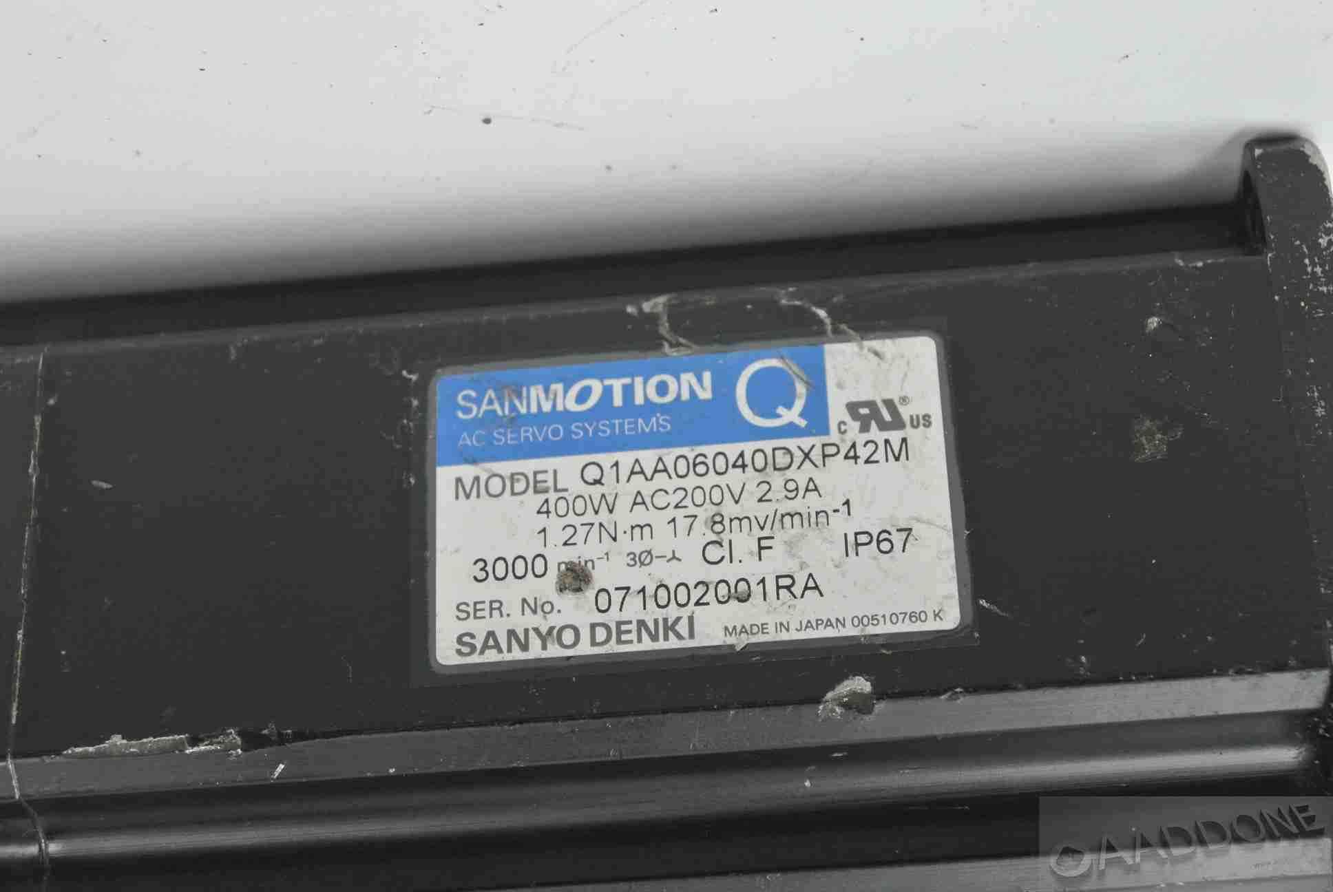 SANYO Denki Q1AA06040DXP42M AC Servo Motor 400W - Pulingma Automation
