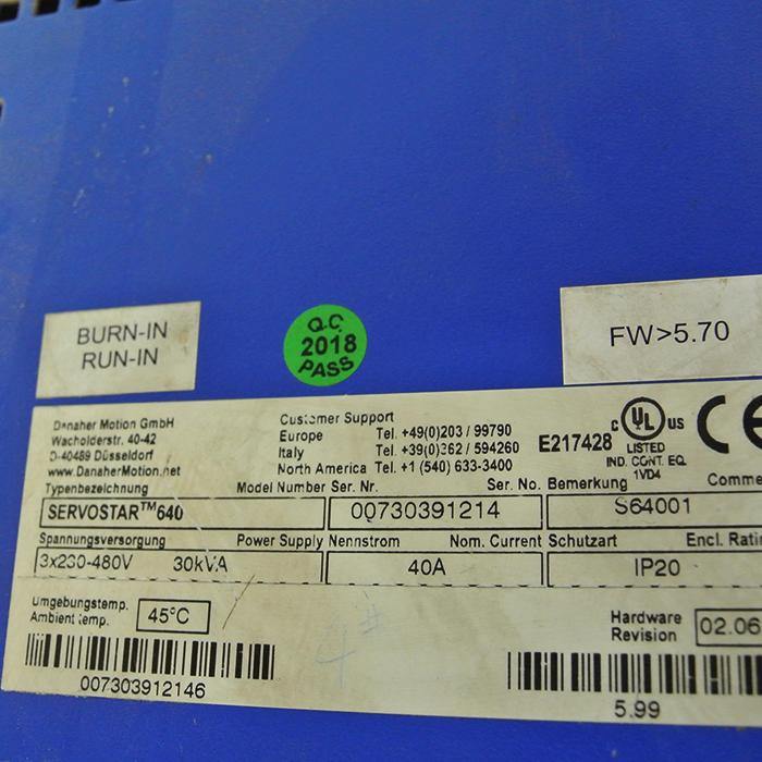 Kollmorgen SERVOSTAR 640 S64001 Servo Driver - Pulingma Automation