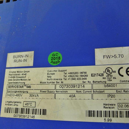 Kollmorgen SERVOSTAR 640 S64001 Servo Driver - Pulingma Automation