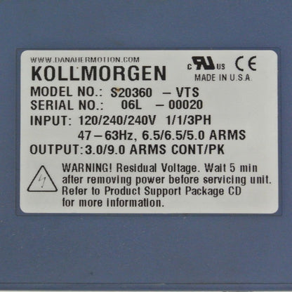 Kollmorgen S20360-VTS Servo Driver INPUT