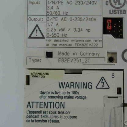 Lenze E82EV251-2C 8200 Vector Inverter 250W
