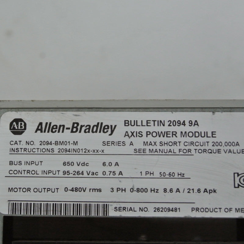 Allen Bradley 2094-BM01-M Kinetix Axis Power Module