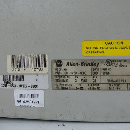 Allen Bradley 2098-DSD-HV220-SECC AC Servo Drive