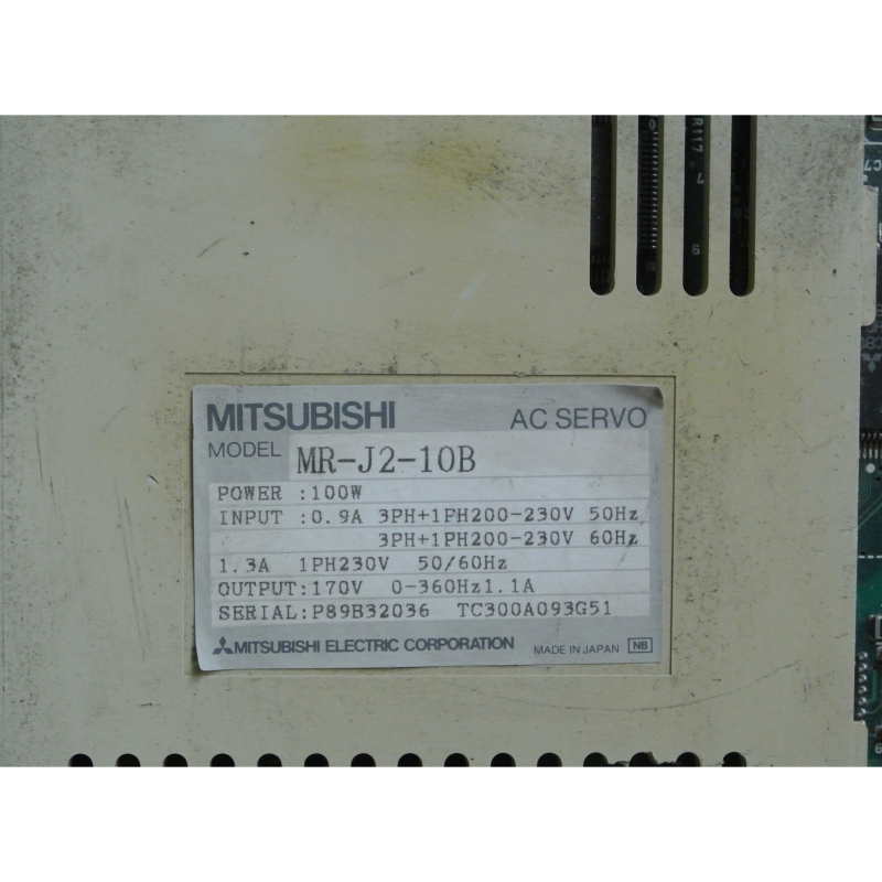 Mitsubishi MR-J2-10B AC Servo Drive 100W Input 200-230V