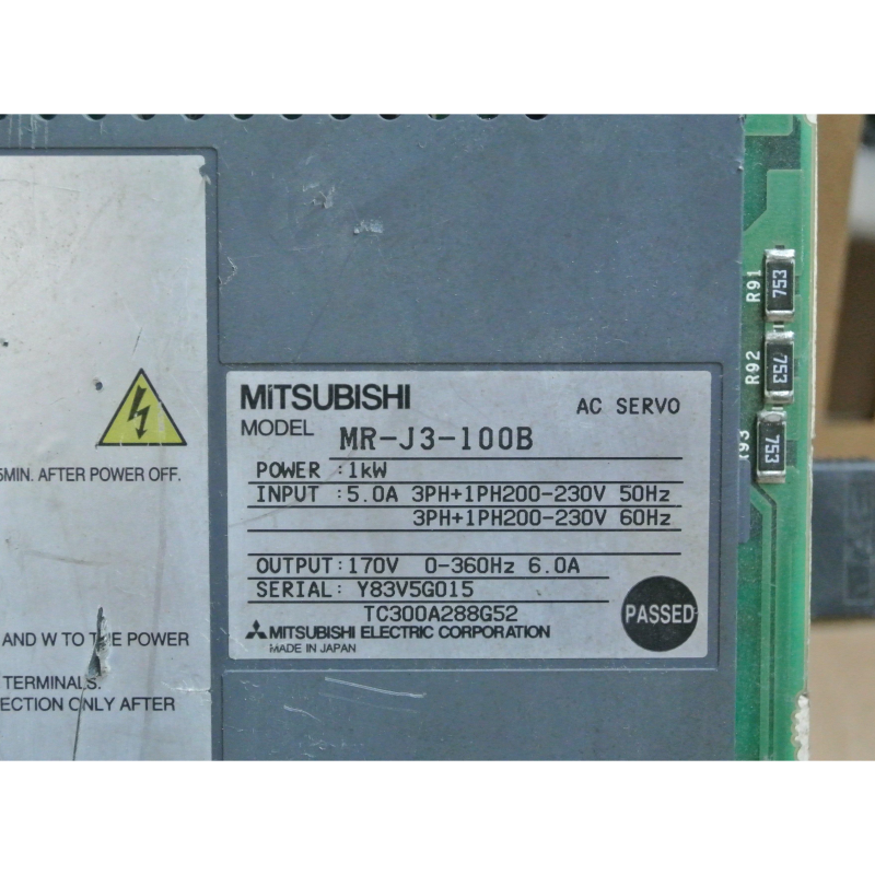 Mitsubishi MR-J3-100B AC Servo Drive 1kW Input 200-230V