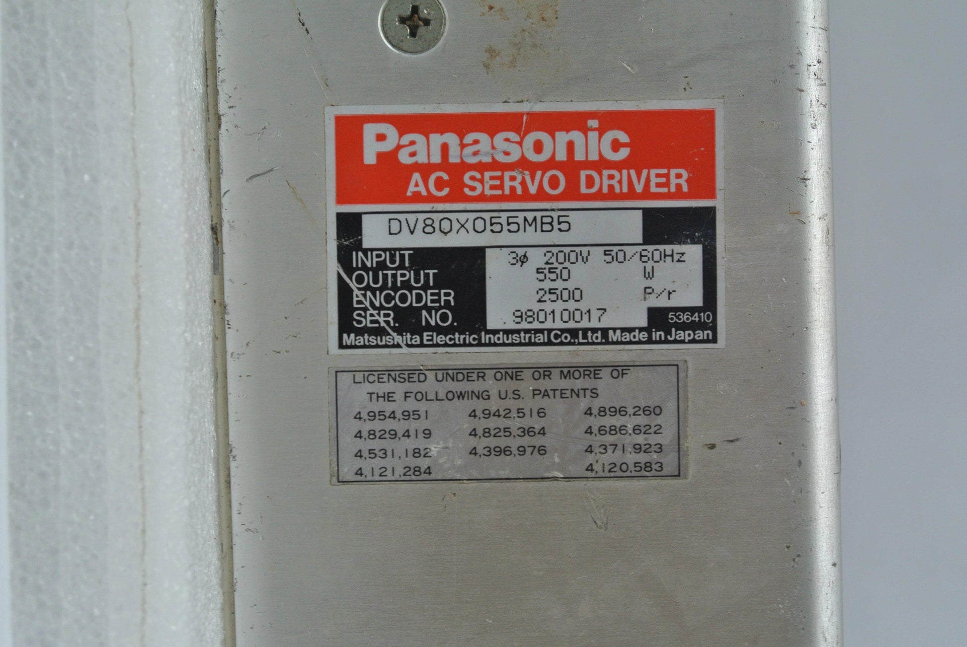Panasonic DV80X055MB5 Servo Drive - Pulingma Automation