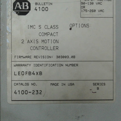 Allen Bradley 4100-232 Axis Motion Controller Servo Drive