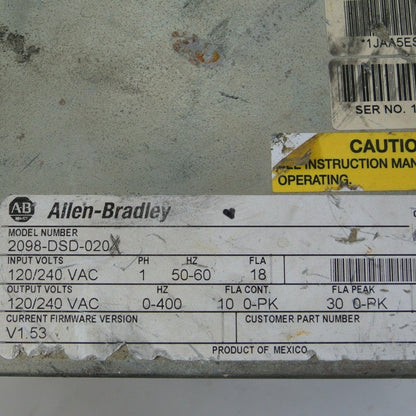 Allen Bradley 2098-DSD-020X Ultra 3000 Servo Drive