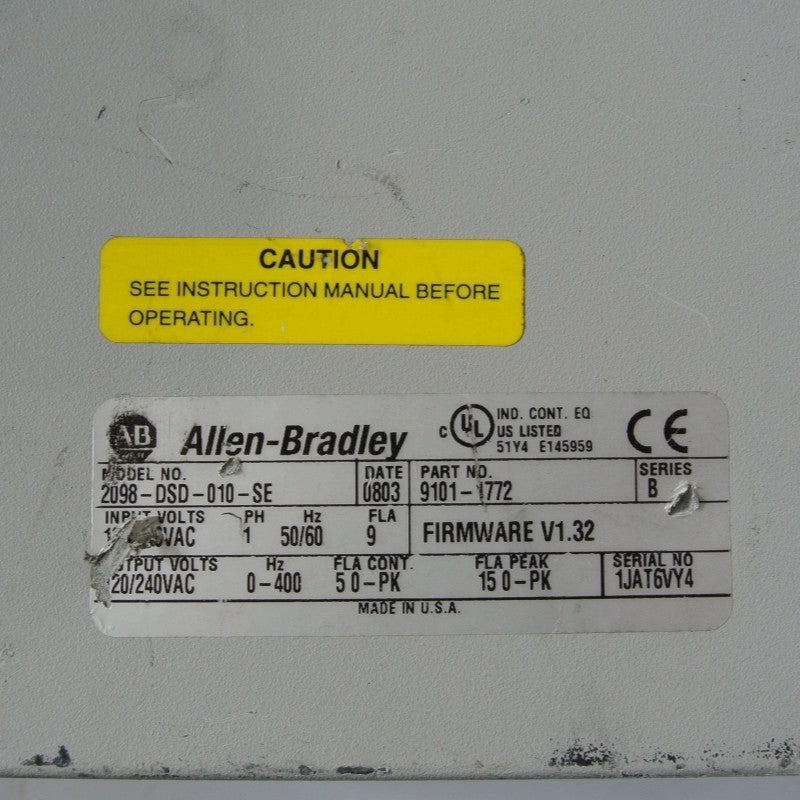 Allen Bradley 2098-DSD-010-SE Ultra 3000 Servo Drive