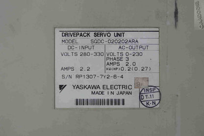 YASKAWA SGDC-020202ARA Servo Drive Input DC280-330V - Pulingma Automation