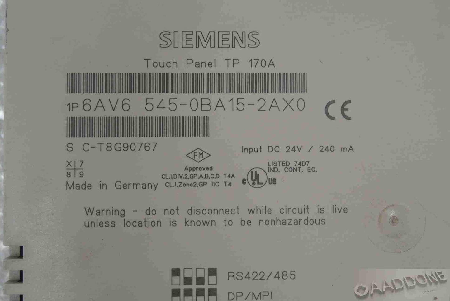 SIEMENS 6AV6545-0BA15-2AX0 Touch Panel - Pulingma Automation