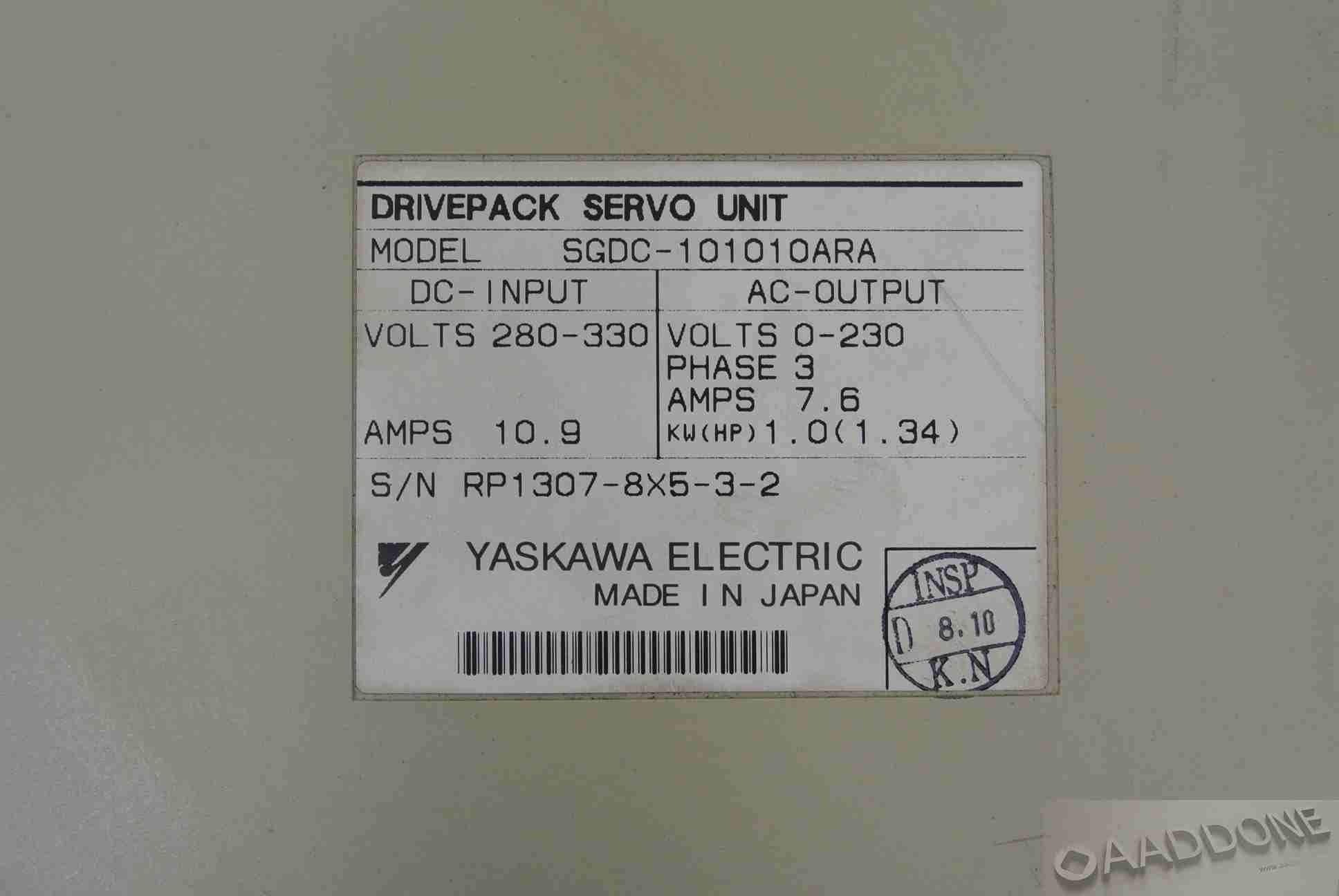 YASKAWA SGDC-101010ARA Servo Drive Input DC280-330V - Pulingma Automation