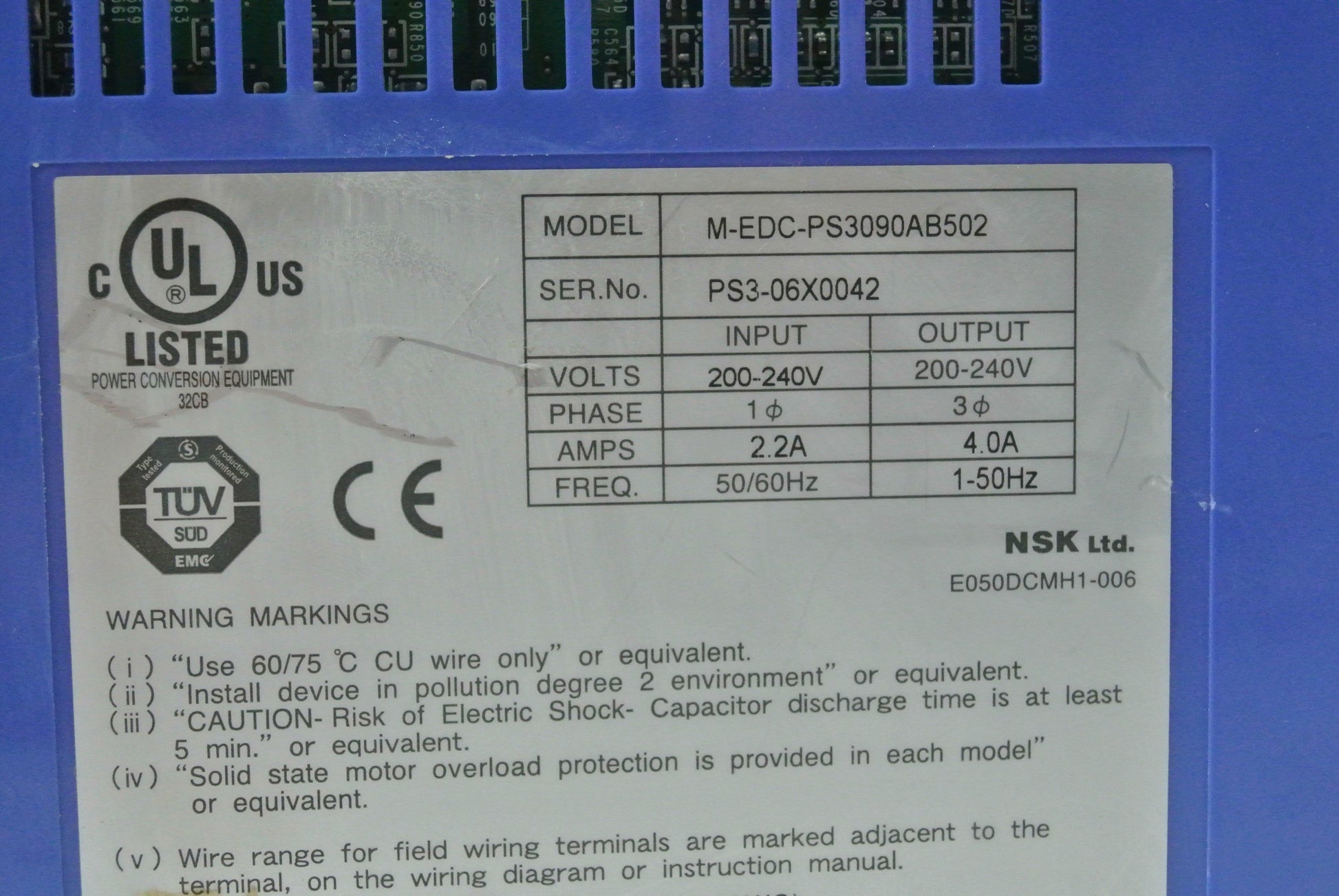 NSK M-EDC-PS3090AB502 Servo Drive Series PS3-06X0042 - Pulingma Automation