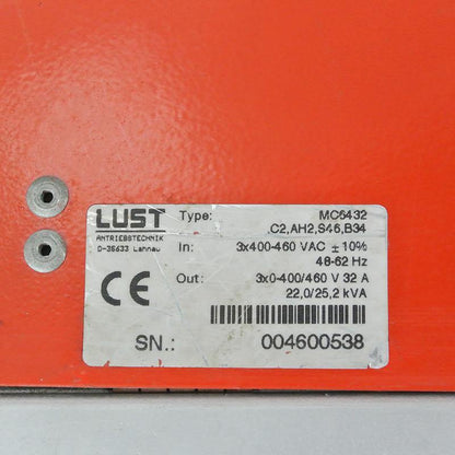 Lust MC6432.C2.AH2.S46.B34 Servo Drive Input 3x400-460VAC - Pulingma Automation