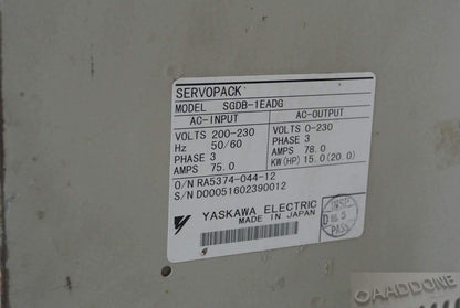 YASKAWA SGDB-1EADG Servo Drive Input AC200-230V - Pulingma Automation