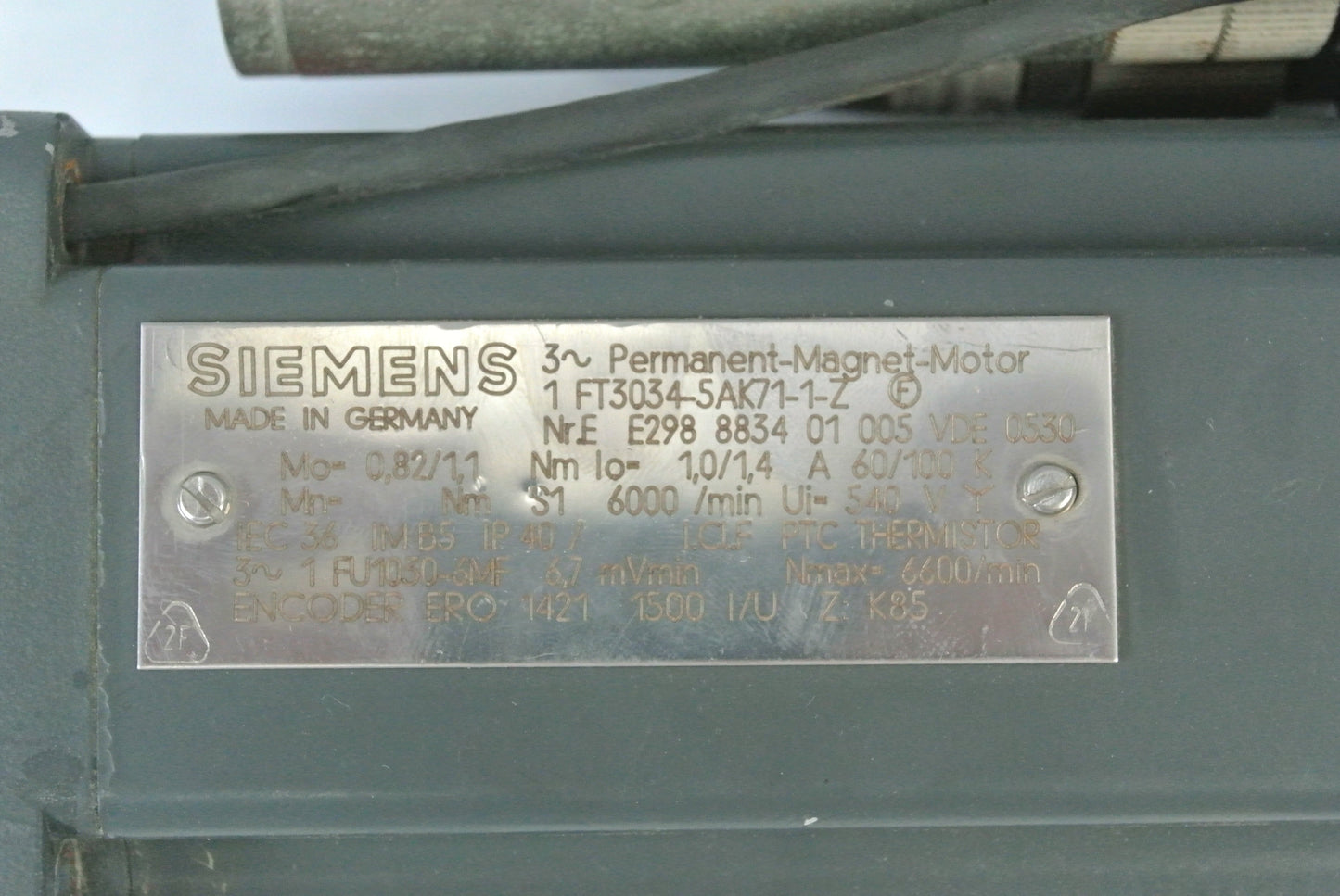 Siemens 1FT3034-5AK71-1-Z Servo Motor - Pulingma Automation