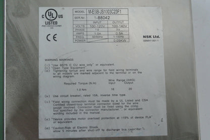NSK ESB-JS1003C23F1-03 Servo Drive Series 1-88042 - Pulingma Automation