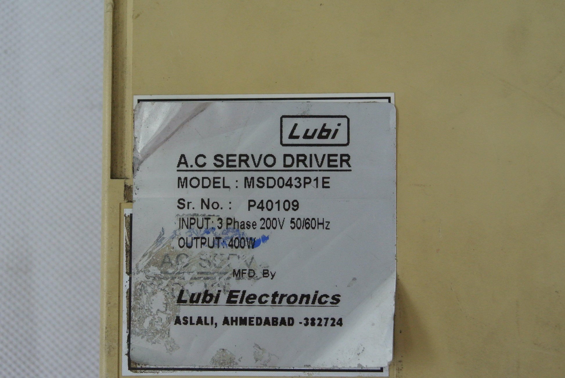 Panasonic MSD043P1E AC Servo Drive Input 200V 50/60Hz - Pulingma Automation