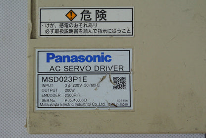 Panasonic MSD023P1E AC Servo Drive Input 200V 50/60Hz - Pulingma Automation