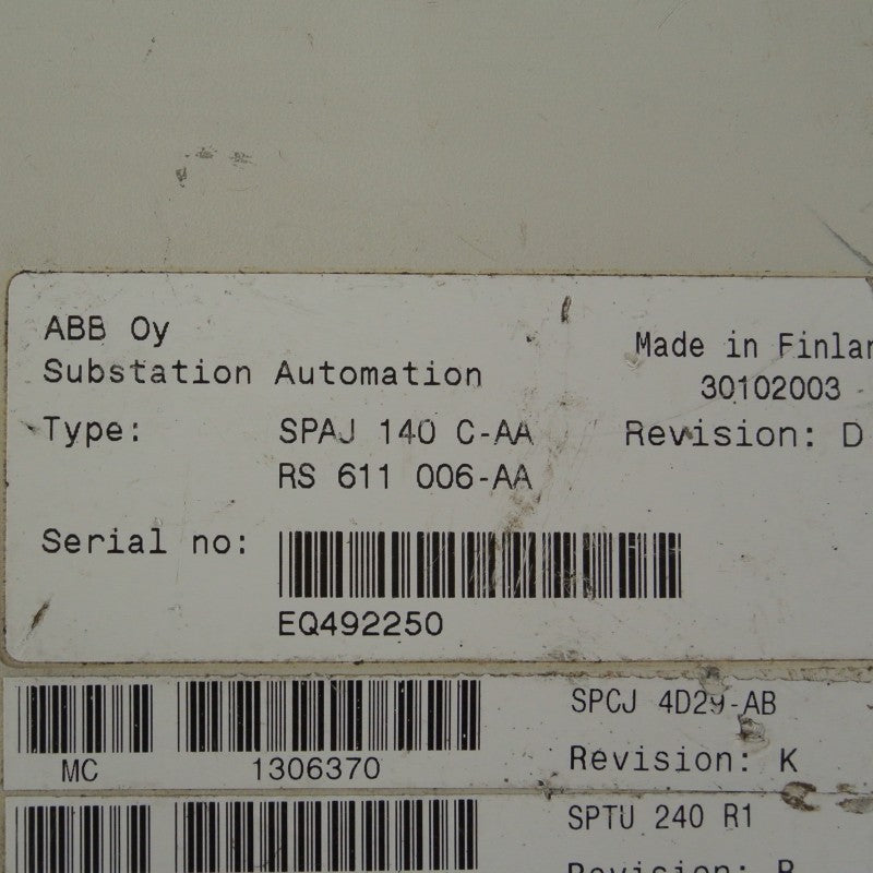 ABB  SPAJ140C-AA Over Current and Earth-Fault Relay