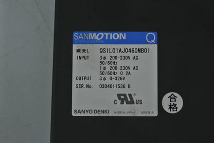 SANYO Denki QS1L01AJ0460MB01 AC Servo Drive Input 200-230V - Pulingma Automation