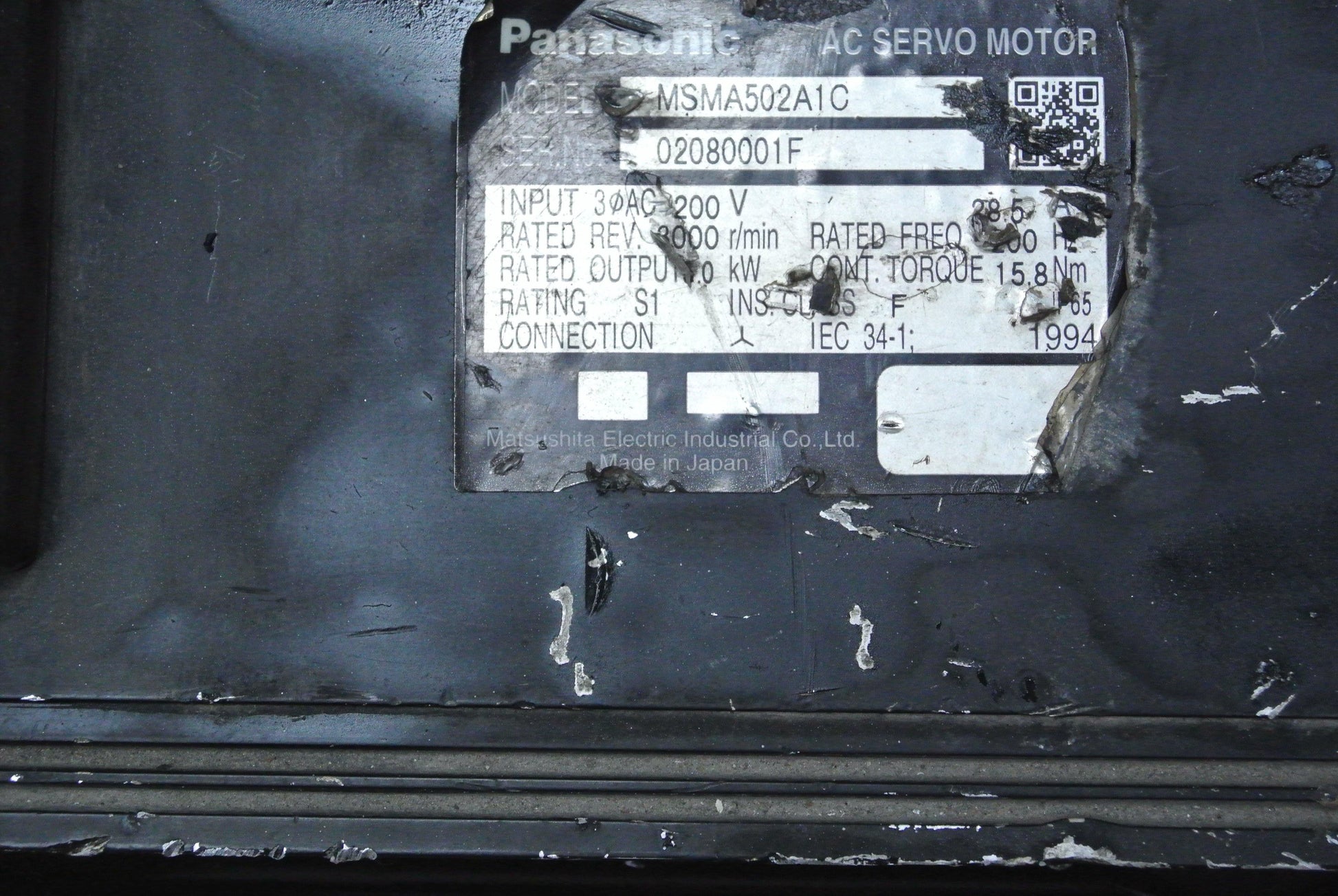 Panasonic MSMA502A1C AC Servo Motor Ser.02080001F - Pulingma Automation