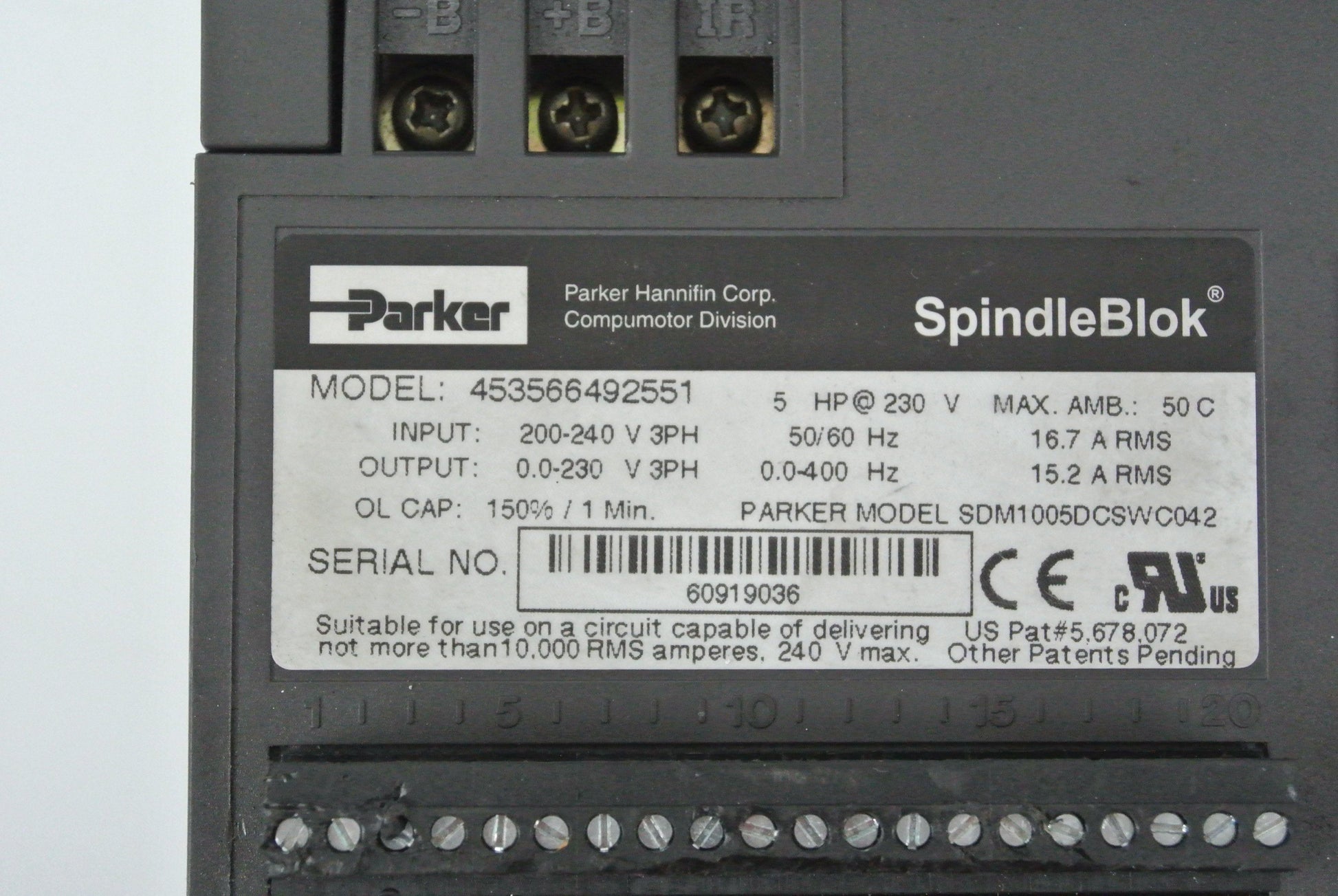 Parker 453566492551 Servo Controller Input 200-240V 3PH - Pulingma Automation