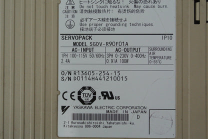 YASKAWA SGDV-R90F01A AC Servo Drive Input AC100-115V - Pulingma Automation