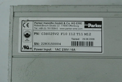 Parker C3S025V2F10I12T11M12 Servo Drive Input 1AC 230V/6A - Pulingma Automation