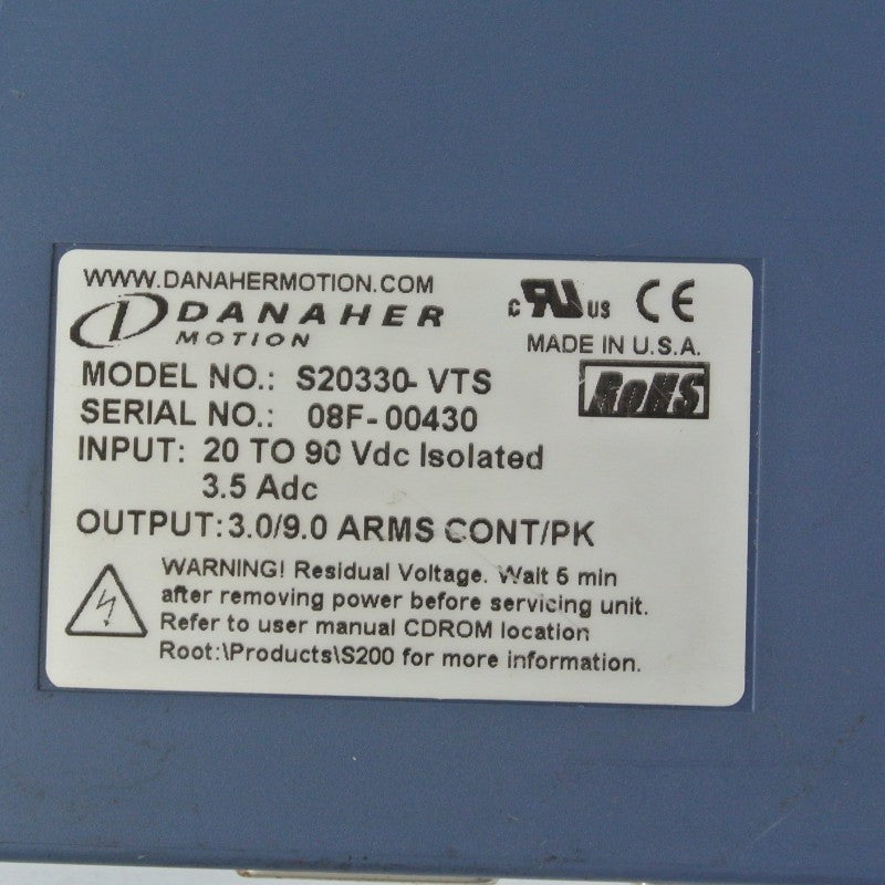 Kollmorgen S20330-VTS Servo Driver Serial 08F-00430