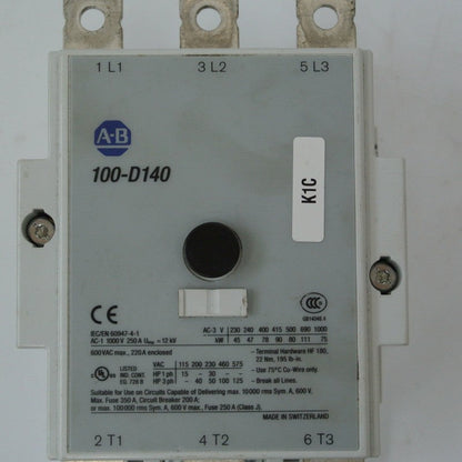 Allen Bradley Contactor 100-D140 220V EI