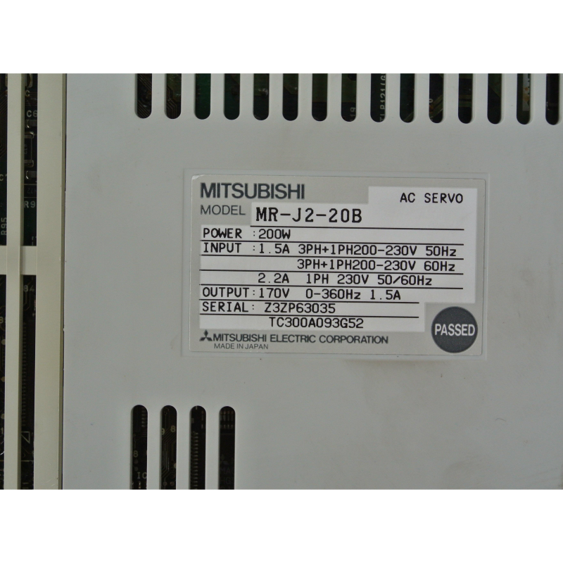 Mitsubishi MR-J2-20B AC Servo Drive 200W Input 200-230V