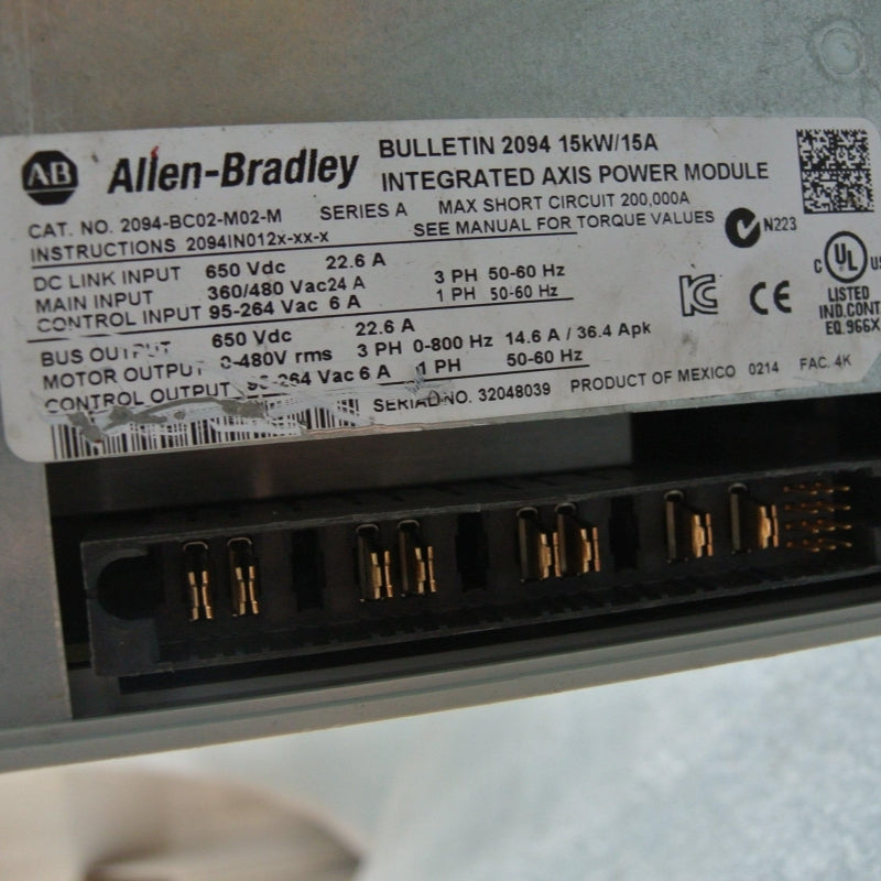 Allen Bradley 2094-BC02-M02-M Kinetix 6500 Integr Axis Power Module