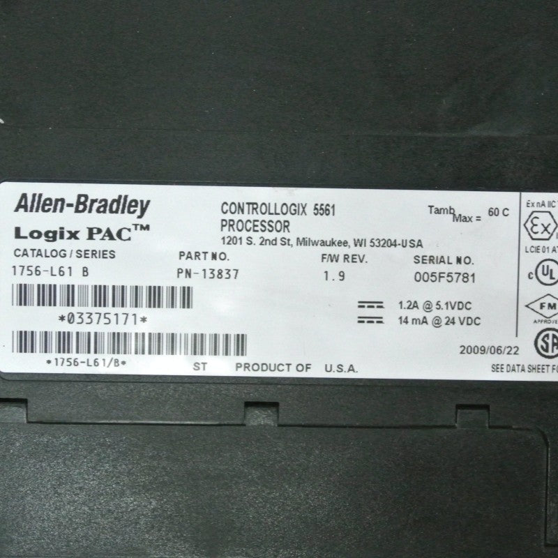 Allen Bradley 1756-L61 ControlLogix5561 Processor