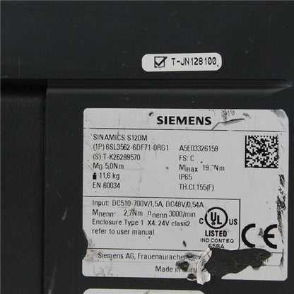 Siemens 6SL3562-6DF71-0RG1 Servo Motor A5E03326159 - Pulingma Automation