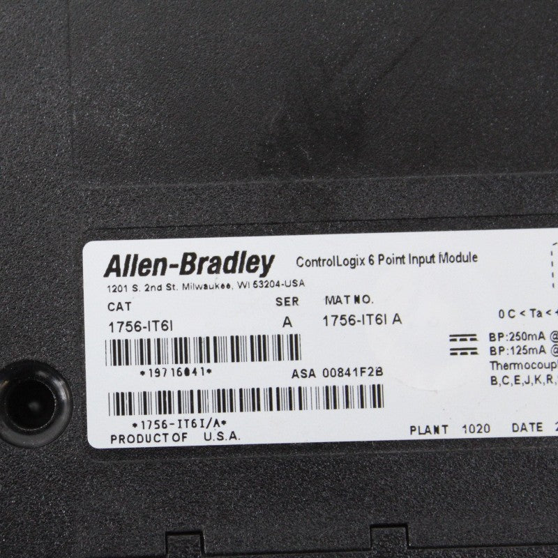 Allen Bradley 1756-IT6I ControlLogix Enhanced Isolated Thermocouple Module