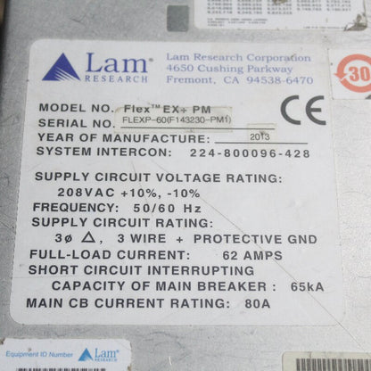 LAM 575-800325-417 FLEX™ EX+PM Semiconductor Equipment
