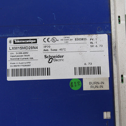 Schneider LXM15MD28N4 Inverter 208-480V Input Power 7kVA - Pulingma Automation