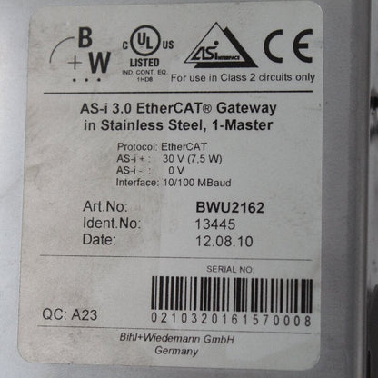 Bihl+Wiedemann BWU2162 Gateway Module 13445