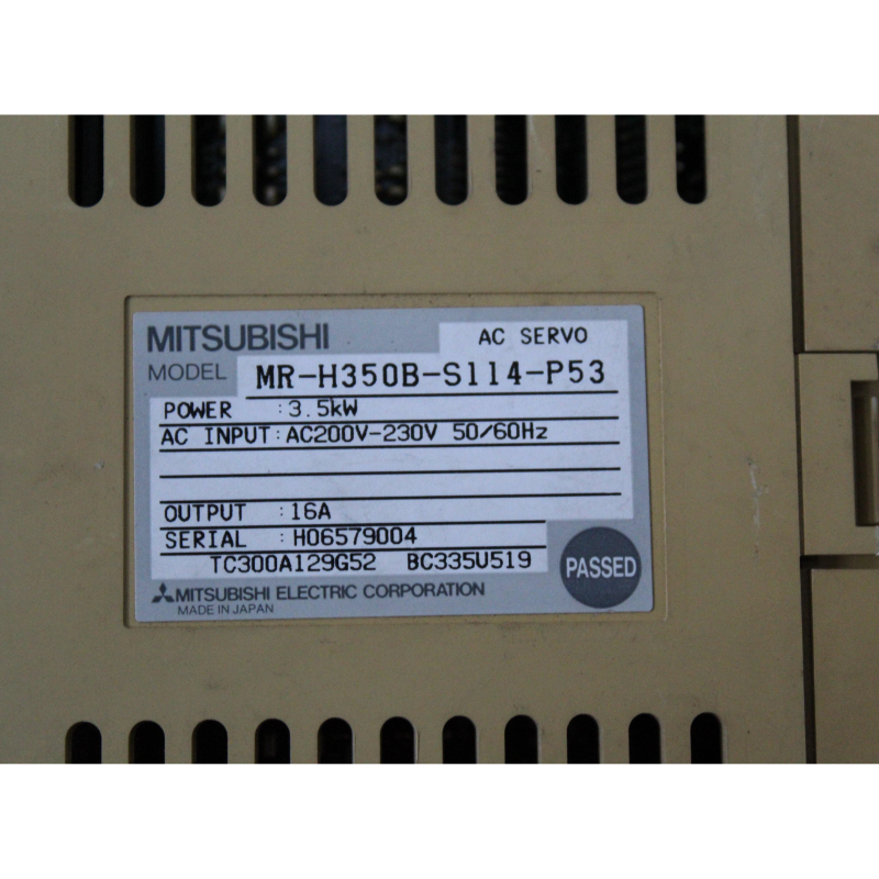 Mitsubishi MR-H350B-S114-P53 AC Servo Drive 3.5kW Input 200-230V