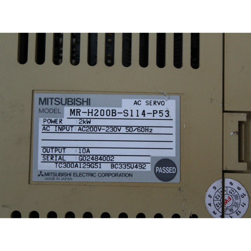 Mitsubishi MR-H200B-S114-P53 AC Servo Drive 2kW Input 200-230V