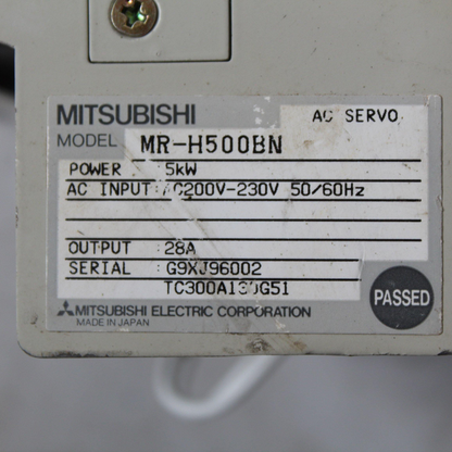 Mitsubishi MR-H500BN AC Servo Drive 5kW Input 200/230V