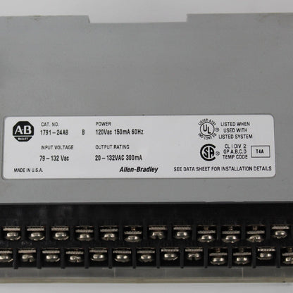 Allen Bradley 1791-24A8 I/O Block PLC