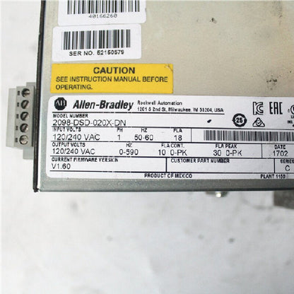 Allen Bradley 2098-DSD-020X-DN Ultra3000 Servo Drive 10/30A