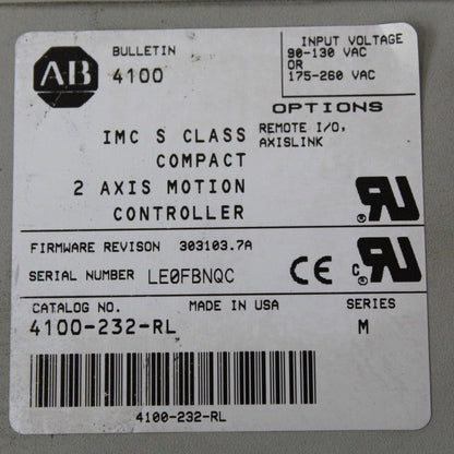 Allen Bradley 4100-232-R Axis Motion Controller